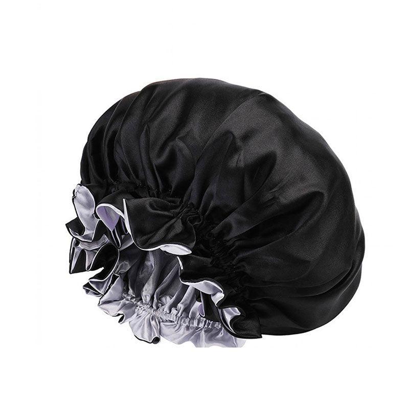 Womens Satin Sleep Cap Bonnet Elastic Wide Band Hair Sleeping Hat - Light Purple