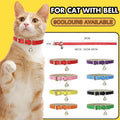Adjustable PU Leather Cat Collar with Bell Breakaway Buckle 9 Colours - Brown