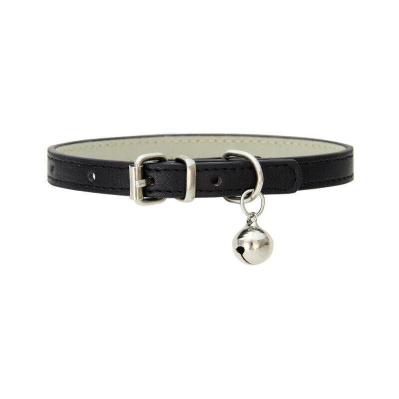 Adjustable PU Leather Cat Collar with Bell Breakaway Buckle 9 Colours - Green