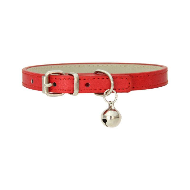 Adjustable PU Leather Cat Collar with Bell Breakaway Buckle 9 Colours - Green