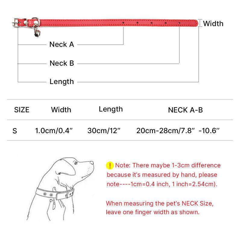 Adjustable PU Leather Cat Collar with Bell Breakaway Buckle 9 Colours - Pink