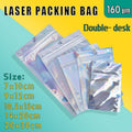 100/200X Iridescent Zip Bags for Food Storage & Holographic Makeup Pouch - 20*30cm 100PCS