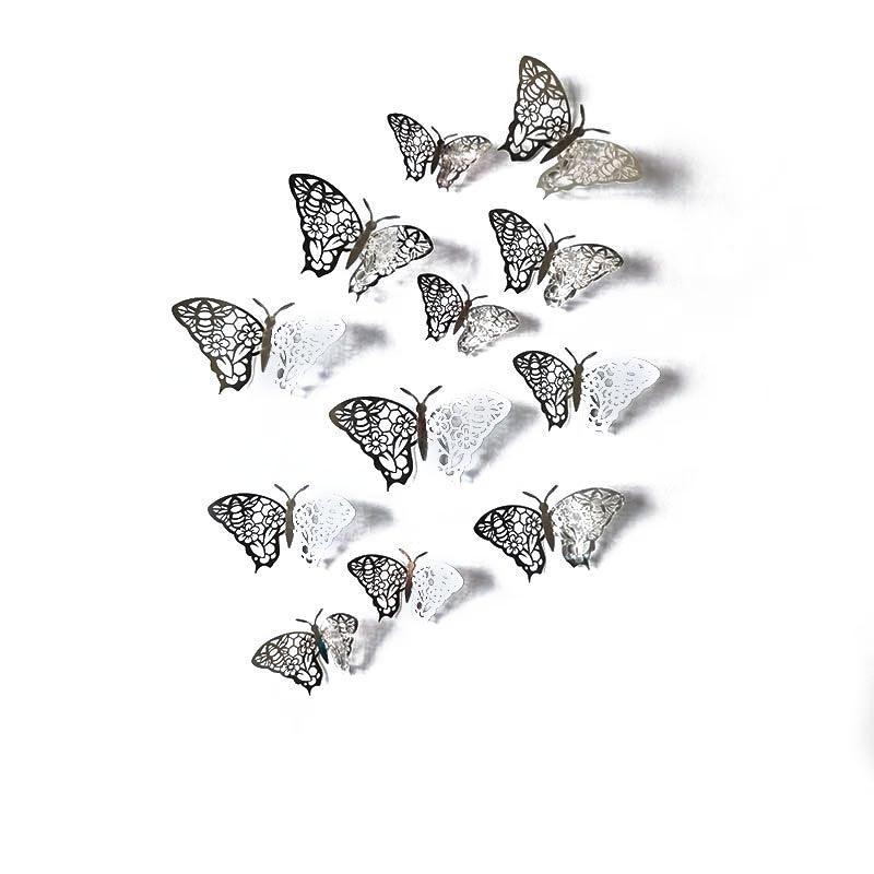 12X 3D Butterfly Wall Decals Stickers Removable Kids Nursery Decoration - 7601