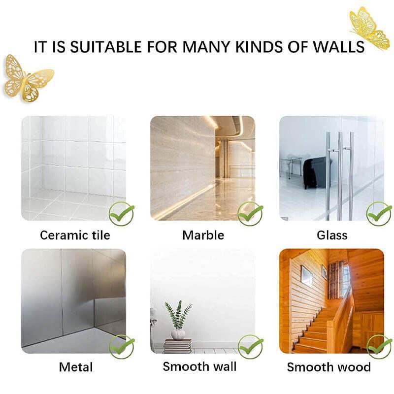 12X 3D Butterfly Wall Decals Stickers Removable Kids Nursery Decoration - 7602