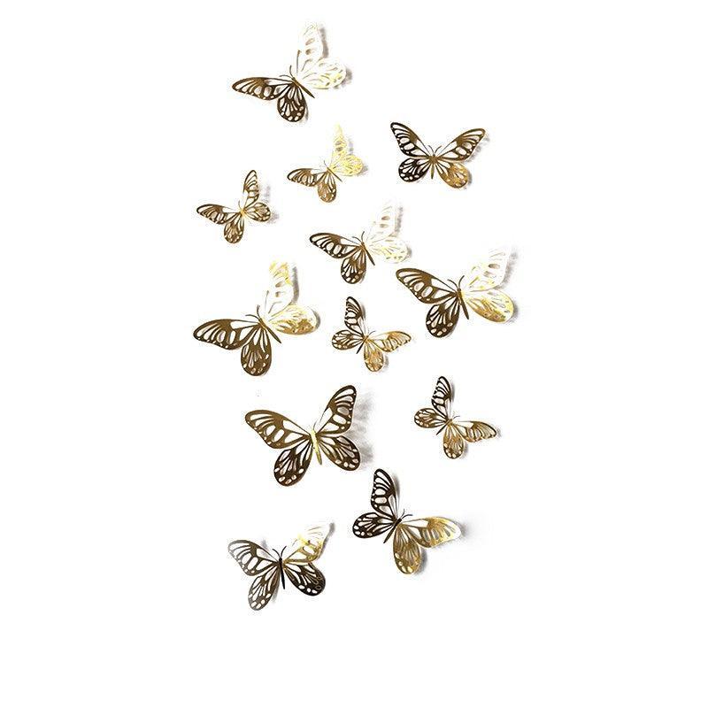 12X 3D Butterfly Wall Decals Stickers Removable Kids Nursery Decoration - 7603