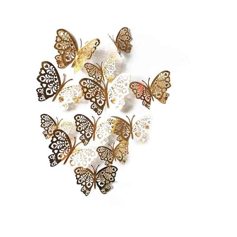 12X 3D Butterfly Wall Decals Stickers Removable Kids Nursery Decoration - 7606