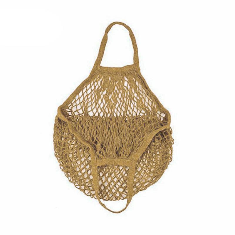 Reusable Mesh Net Shopping Bag String Tote Grocery Fruit Vegetable Storage - Beige