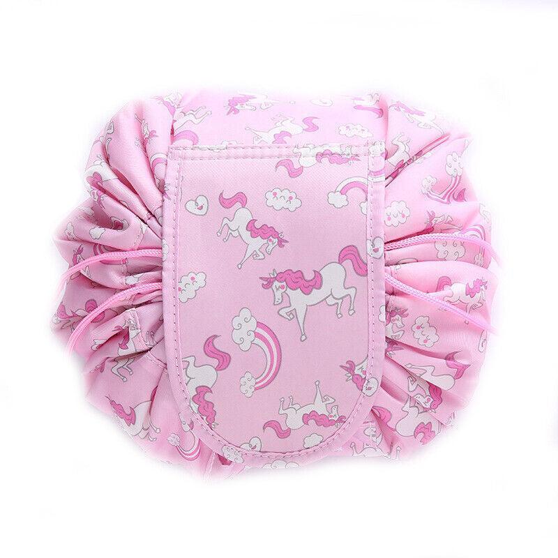 Portable Travel Makeup Bag Drawstring Cosmetic Pouch Lazy Storage Organiser Case - Beige Lipstick
