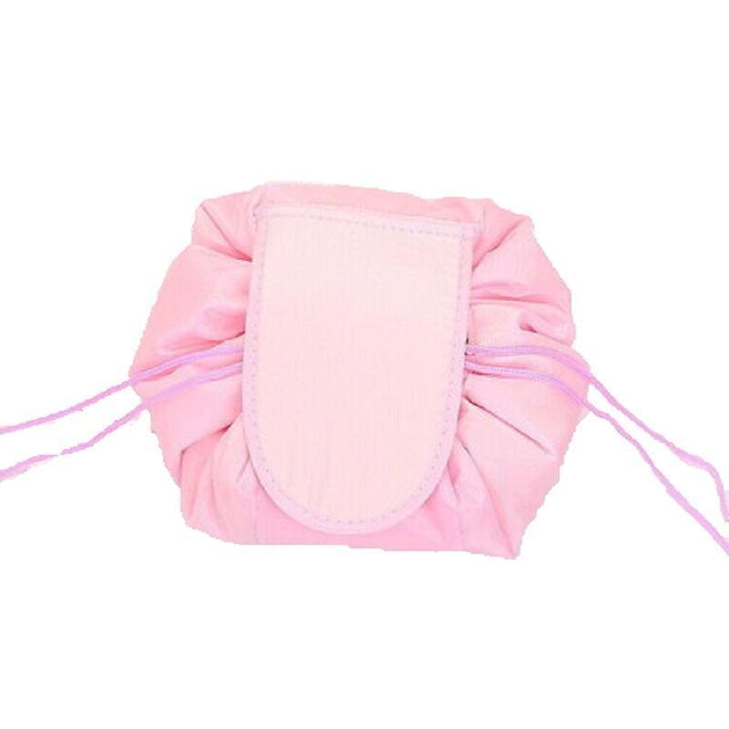Portable Travel Makeup Bag Drawstring Cosmetic Pouch Lazy Storage Organiser Case - Beige Lipstick