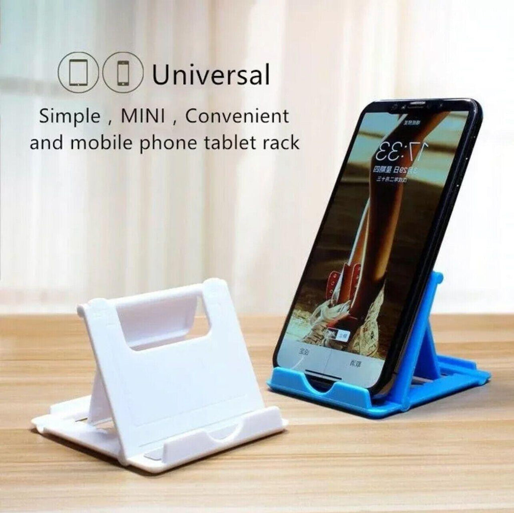 Universal Foldable Tablet and Phone Stand Adjustable Portable Desk Holder - Black
