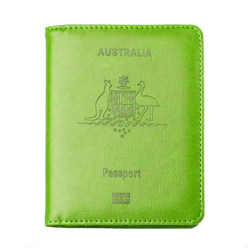 RFID Passport Holder Slim Leather Travel Wallet ID Card Cover Case for Men Women - Black