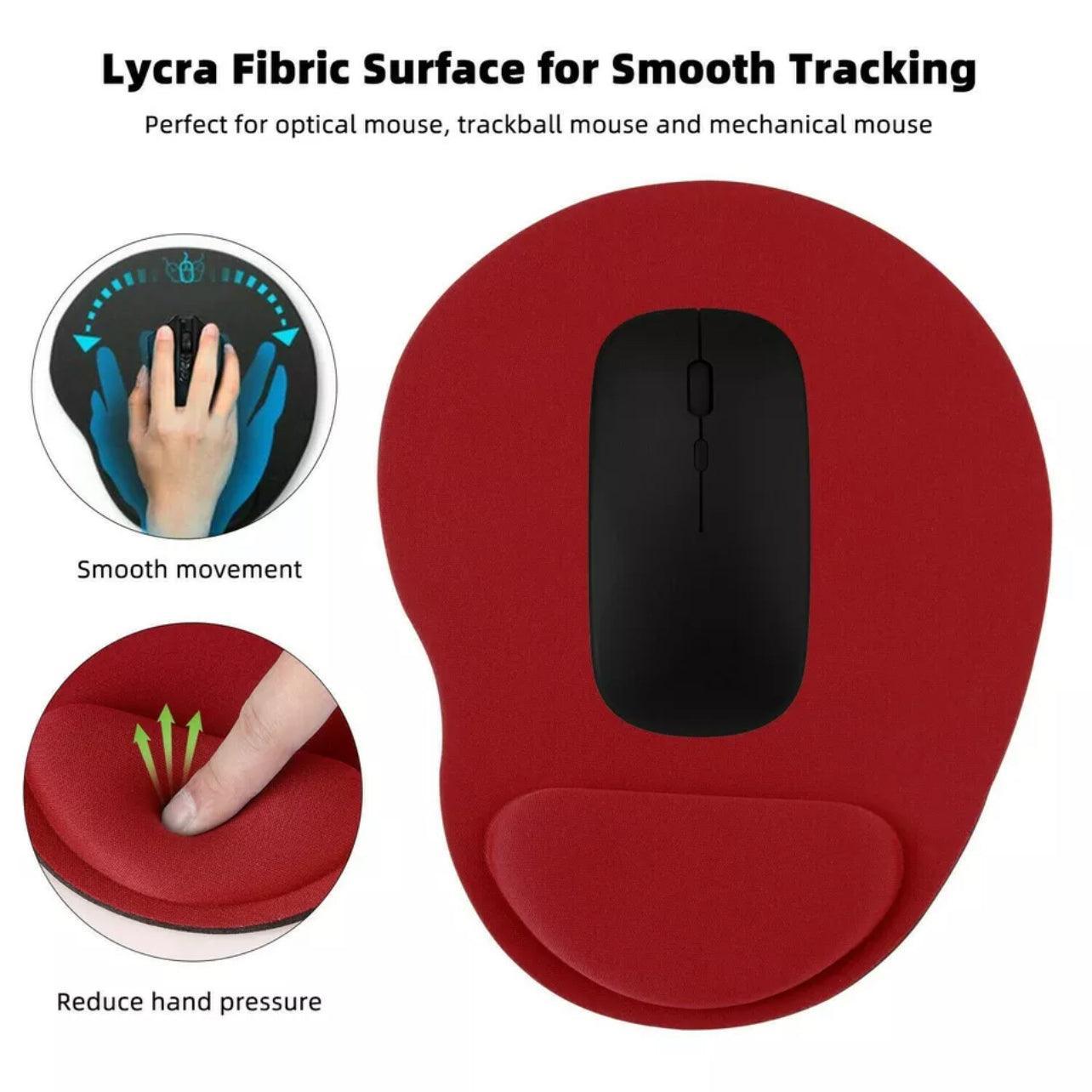 Comfort Mouse Pad with Built In Wrist Support Non Slip Ergonomic Mice Mat - Blue