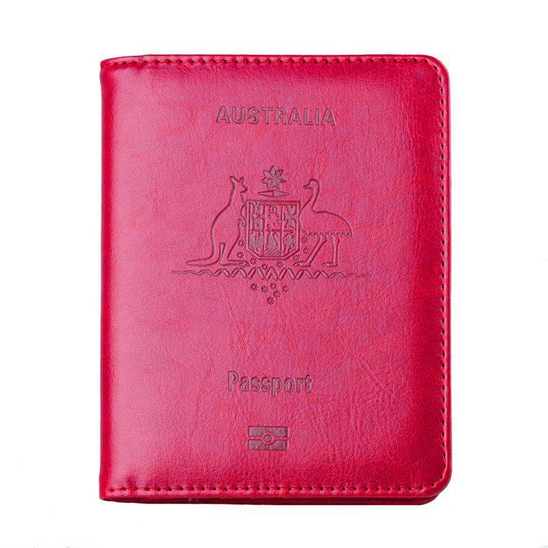 RFID Passport Holder Slim Leather Travel Wallet ID Card Cover Case for Men Women - Brown