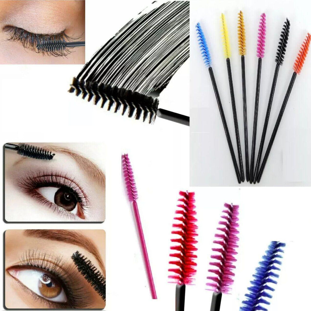 50X Disposable Mascara Wands Eyelash Brushes Applicator Lash Extension Brush - gold+black