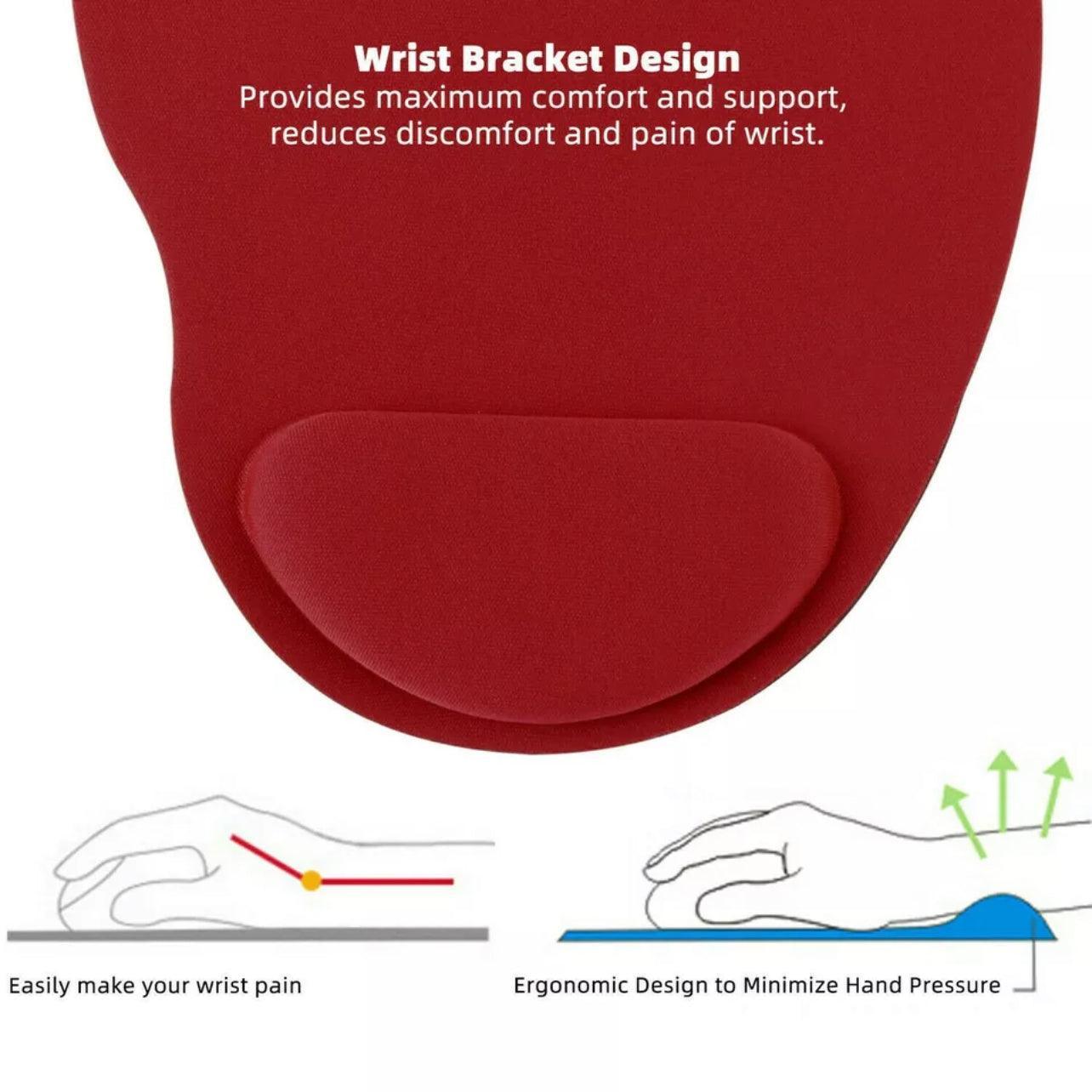 Comfort Mouse Pad with Built In Wrist Support Non Slip Ergonomic Mice Mat - Green