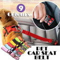 Adjustable Pet Harness Lead for Car Travel with Clip Attachment Nylon Restraint Strap - Green