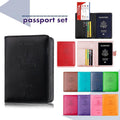 RFID Passport Holder Slim Leather Travel Wallet ID Card Cover Case for Men Women - Light Blue