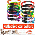 Reflective Cat Collar with Breakaway Buckle and Bell Adjustable for Small Pet Use - Light Green