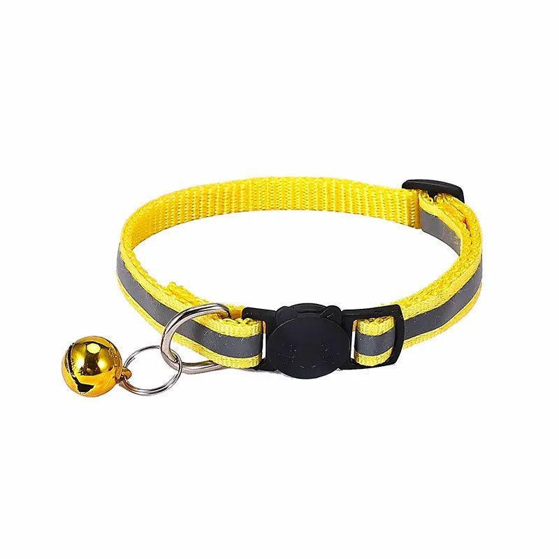 Reflective Cat Collar with Breakaway Buckle and Bell Adjustable for Small Pet Use - Light Purple