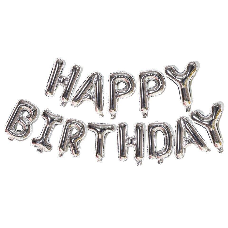 40Cm 3D Happy Birthday Letters Balloons Inflating Foil Banner Bunting Celebrate - Multicolour 2