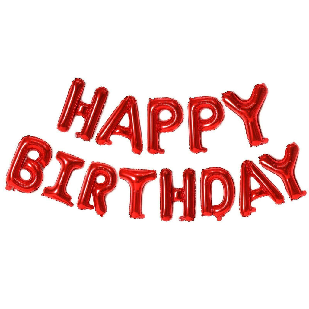 40Cm 3D Happy Birthday Letters Balloons Inflating Foil Banner Bunting Celebrate - Multicolour 3