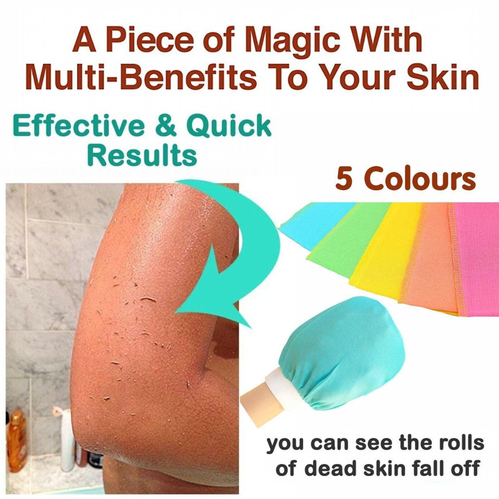 5 Pcs Towel Exfoliating Bath Washcloth Viscose Scrub Mitten Towel - Orange *5 PCS