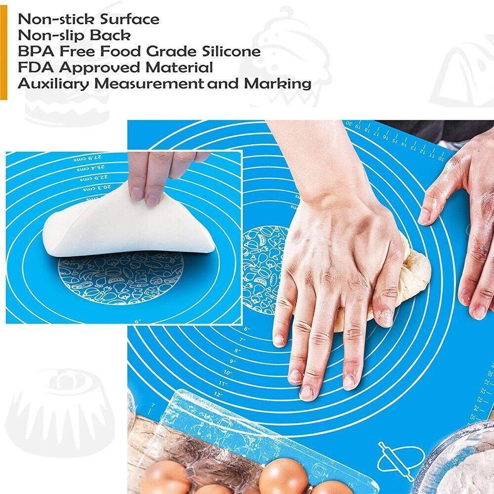 Orange Reusable Non-Stick Silicone Rolling Dough Mat Cake Pastry Baking Fondant Sheet - 40*30cm