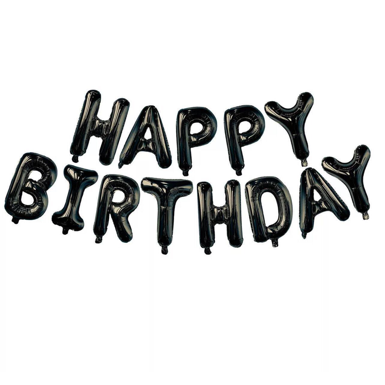 40Cm 3D Happy Birthday Letters Balloons Inflating Foil Banner Bunting Celebrate - Pink