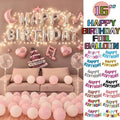 40Cm 3D Happy Birthday Letters Balloons Inflating Foil Banner Bunting Celebrate - Red