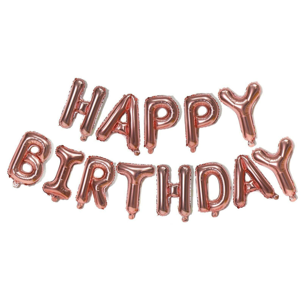 40Cm 3D Happy Birthday Letters Balloons Inflating Foil Banner Bunting Celebrate - Red