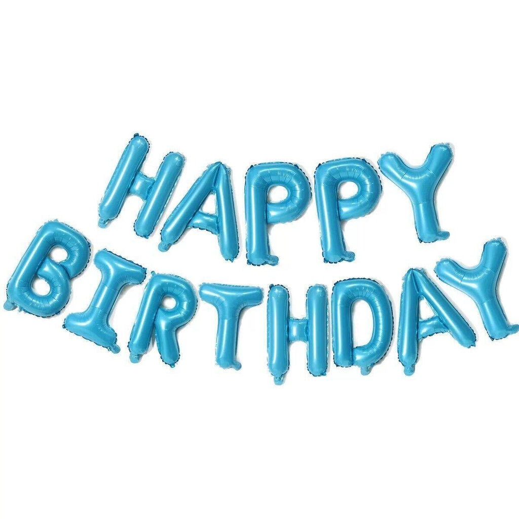 40Cm 3D Happy Birthday Letters Balloons Inflating Foil Banner Bunting Celebrate - Rose Red