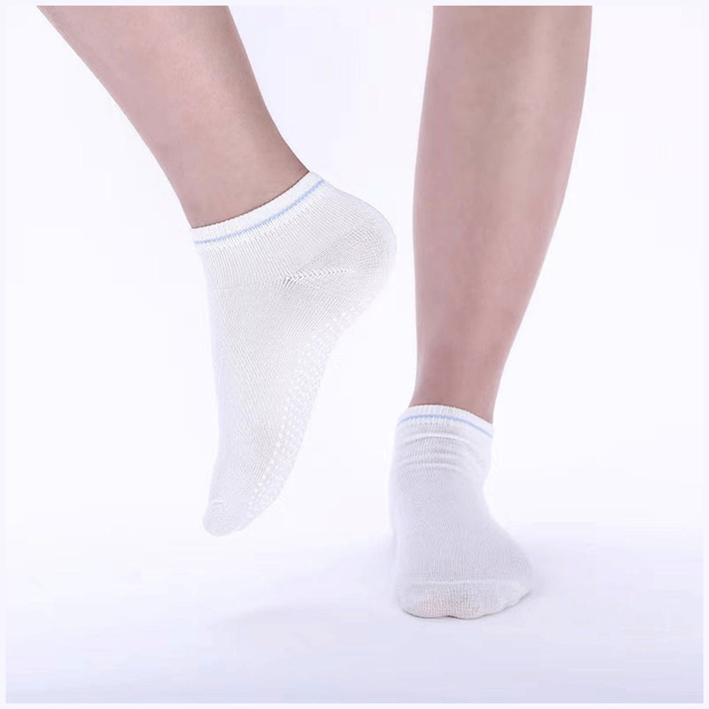 3 Pairs Ladies Women Sports Cotton Rich Pilates Yoga Non-Slip Grip Socks - White