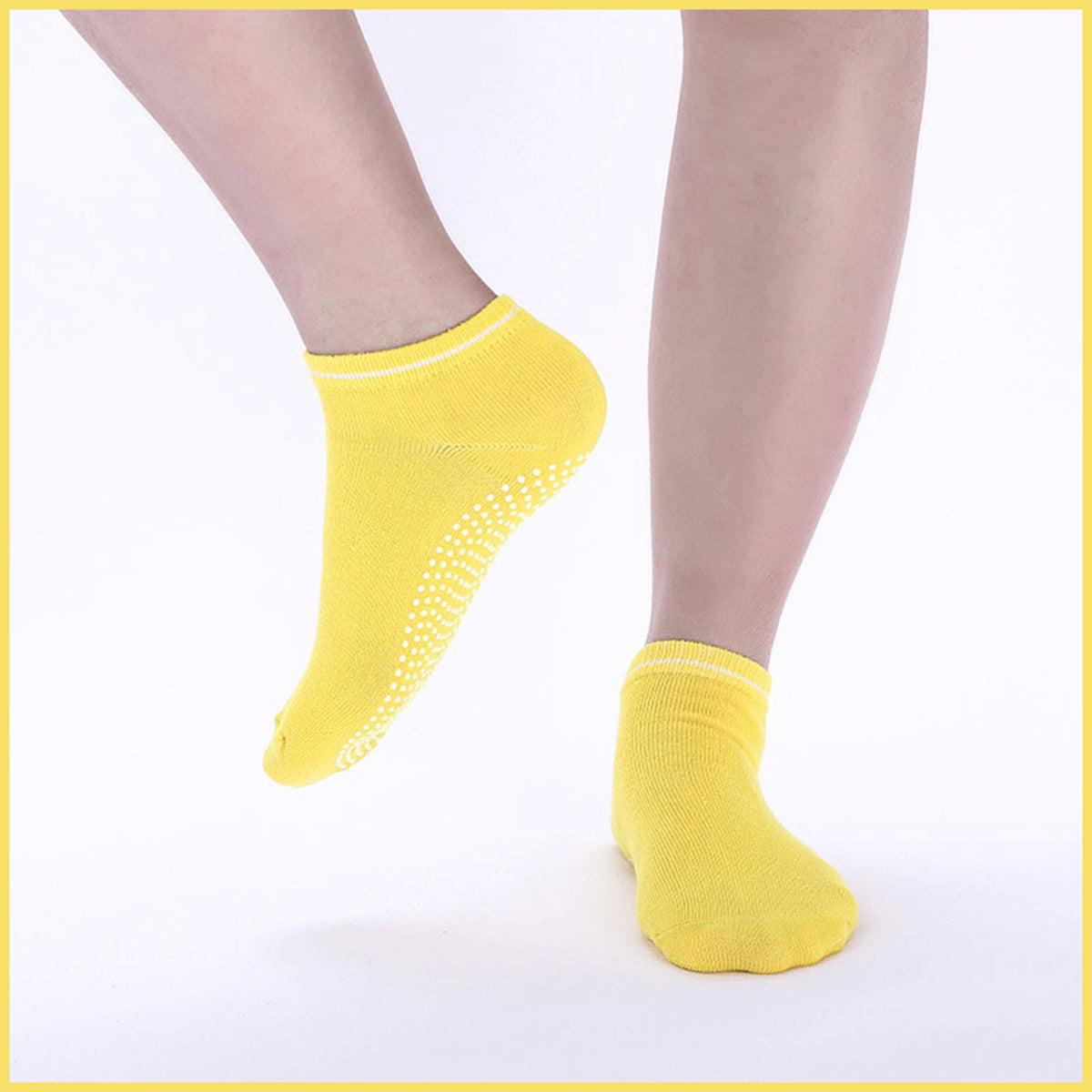 3 Pairs Ladies Women Sports Cotton Rich Pilates Yoga Non-Slip Grip Socks - White