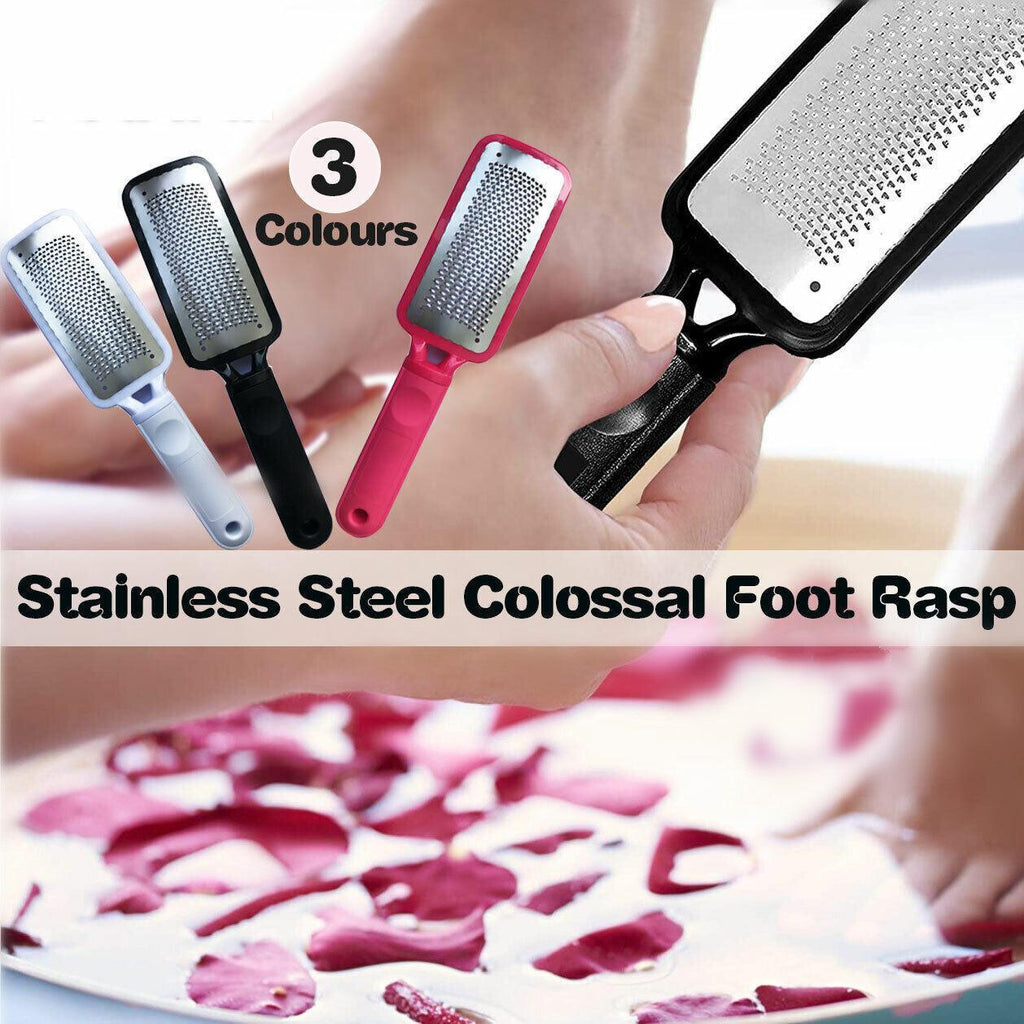 Stainless Steel Foot File Scraper Grater Pedicure Rasp Callus Remover Tool - White