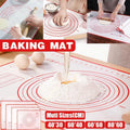 Non-Stick Silicone Baking Mat Rolling Cake Dough Scale Pastry Clay Fondant Sheet - Red 60*40cm
