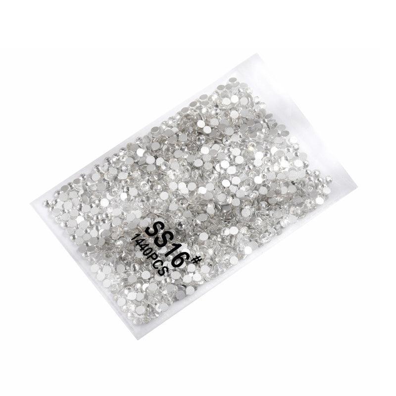 1440Pcs Glitter Rhinestones Crystal Flat Clear Bottom Glass Nail Art Nail Drill - Coloured Crystal-SS10