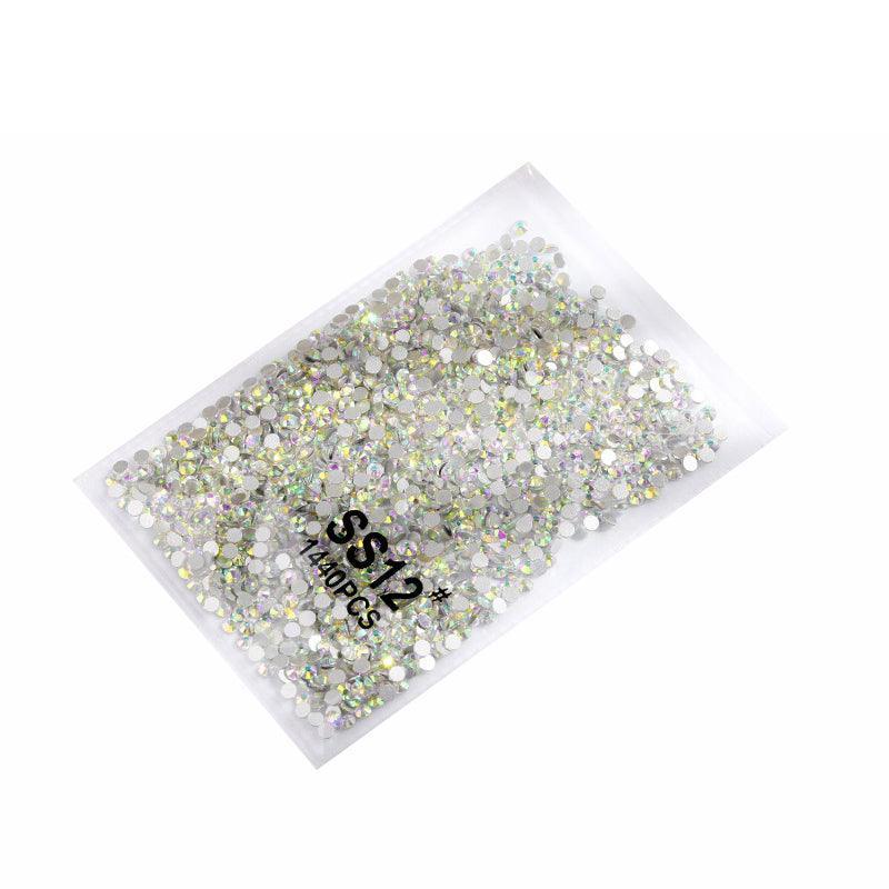 1440Pcs Glitter Rhinestones Crystal Flat Clear Bottom Glass Nail Art Nail Drill - Coloured Crystal-SS20
