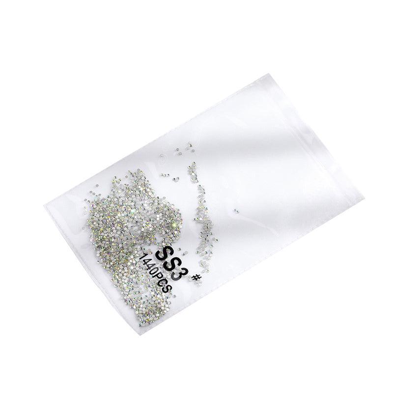 1440Pcs Glitter Rhinestones Crystal Flat Clear Bottom Glass Nail Art Nail Drill - Coloured Crystal-SS6