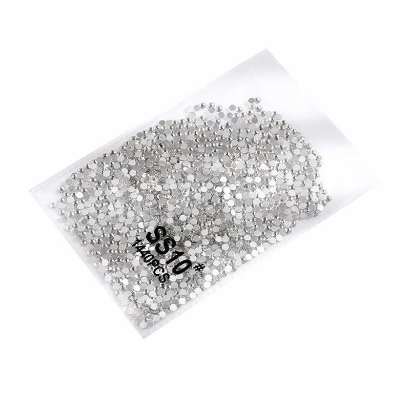 1440Pcs Glitter Rhinestones Crystal Flat Clear Bottom Glass Nail Art Nail Drill - Coloured Crystal-SS8