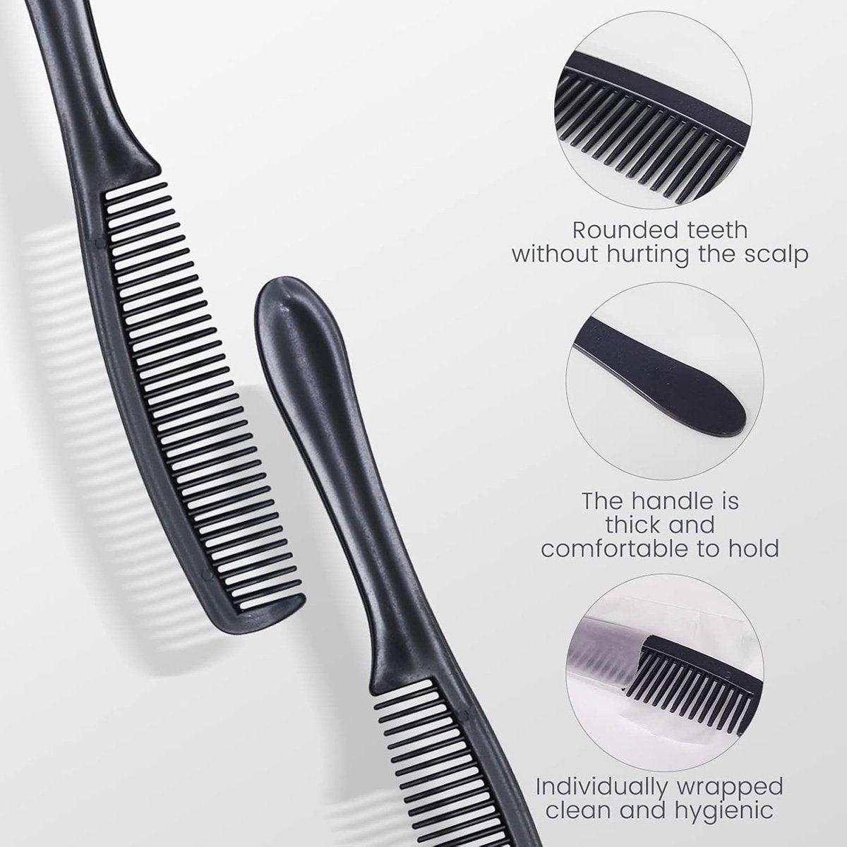 50PCS Individually Wrapped Combs for Hotel Guesthouse and Restaurant Bathroom - Black