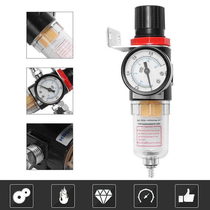 1/4'' Air Compressor Filter Kit with Water Separator & Regulator