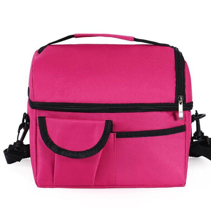 Insulated Lunch Bag Box Tote Cooler For Women Men Hot Cold Food Thermal - Red