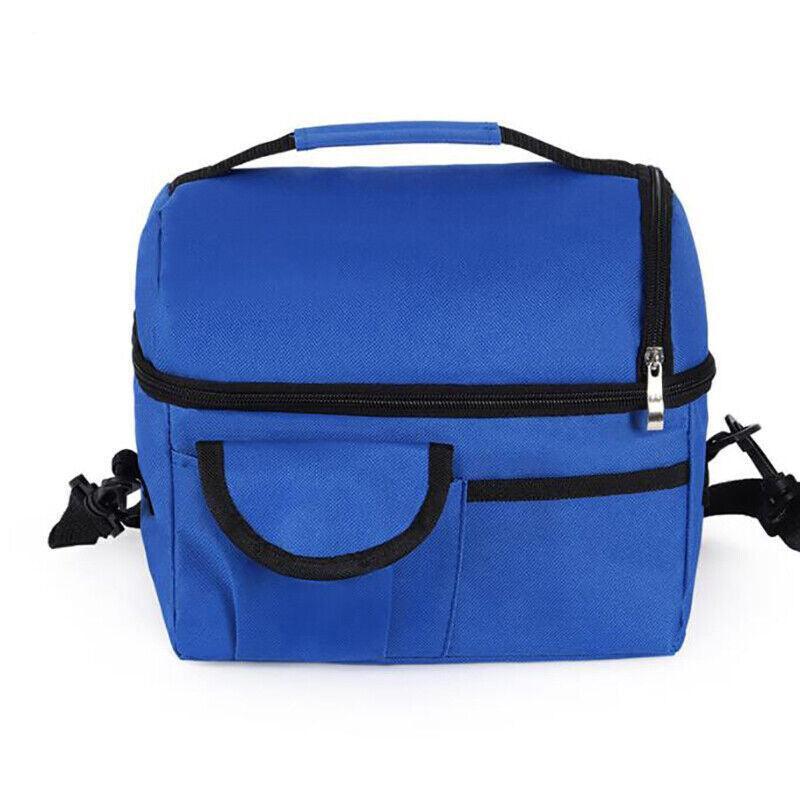 Insulated Lunch Bag Box Tote Cooler For Women Men Hot Cold Food Thermal - Light Blue