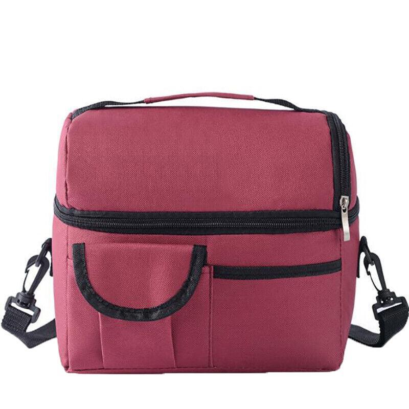 Insulated Lunch Bag Box Tote Cooler For Women Men Hot Cold Food Thermal - Rose Red
