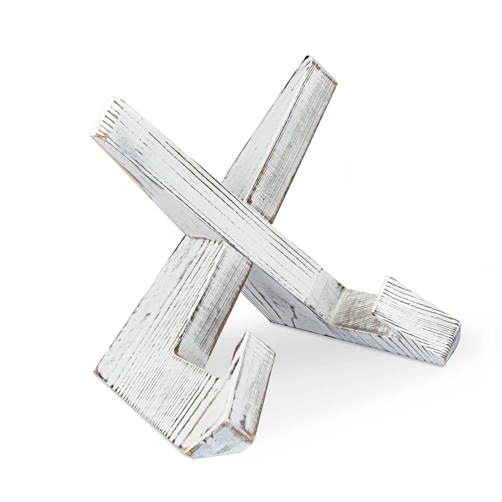Wooden Plate Stand Rack Display Holder Wooden Support Desktop Reading Stand - White