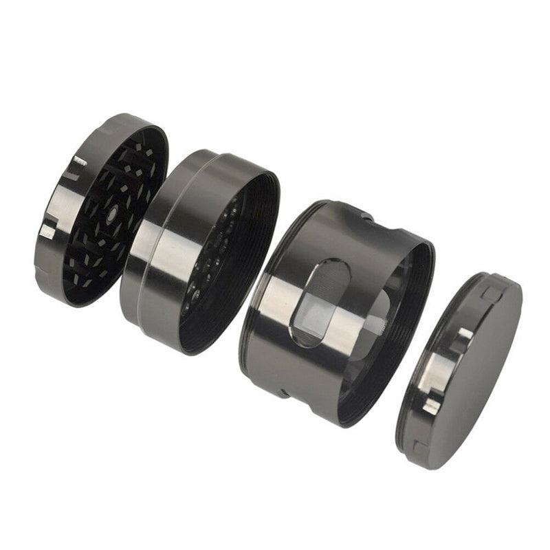 Zinc Alloy 4-Layer Aluminum Herbal Tobacco Herb Grinder Smoke Grinders Gun Black