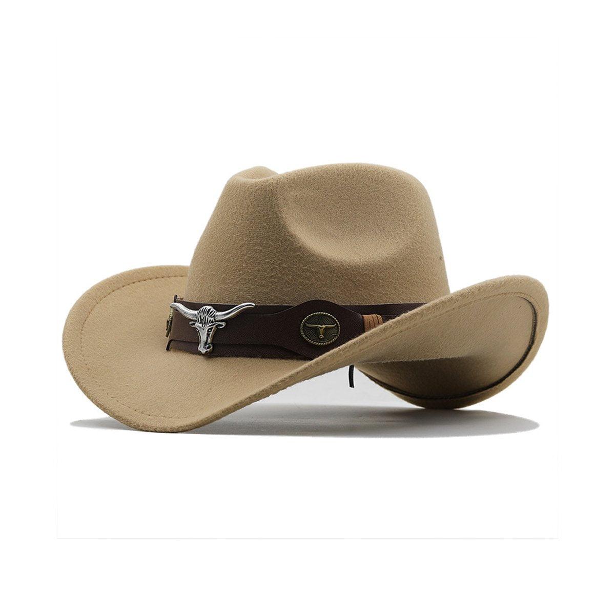 Vintage Woolen Felt Top Hat Cowboy Hat Classic Style Fashion Hat for Men - Black