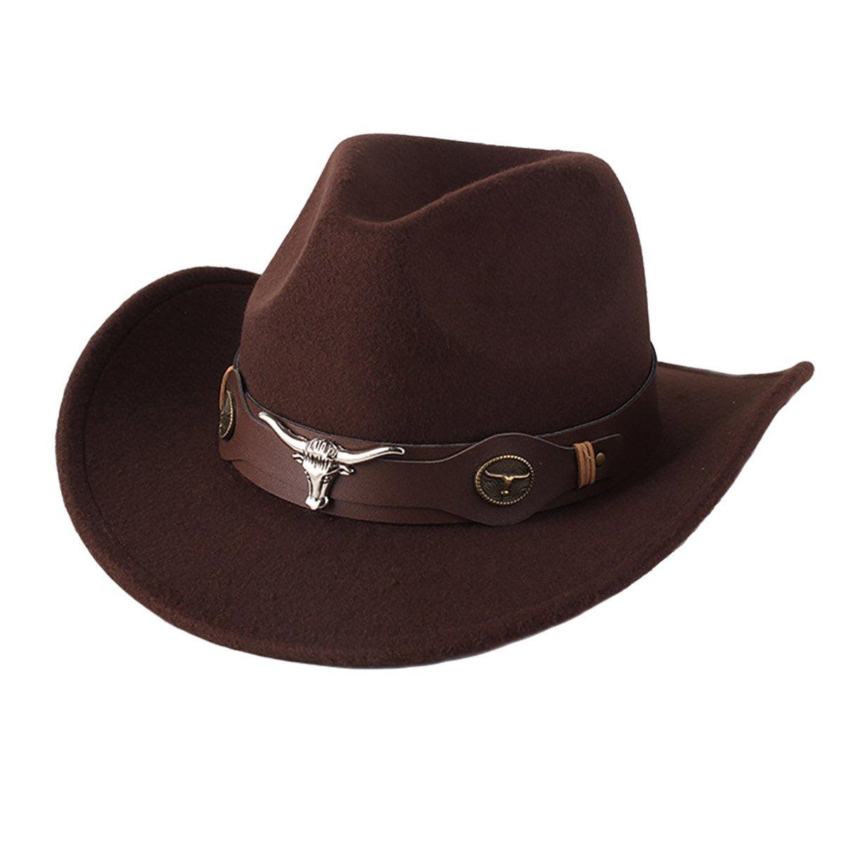 STweed Hat Ethnic Style Jazz Cap Bowler Hat Sun Hat for Men Women Summer Fashion - Brown