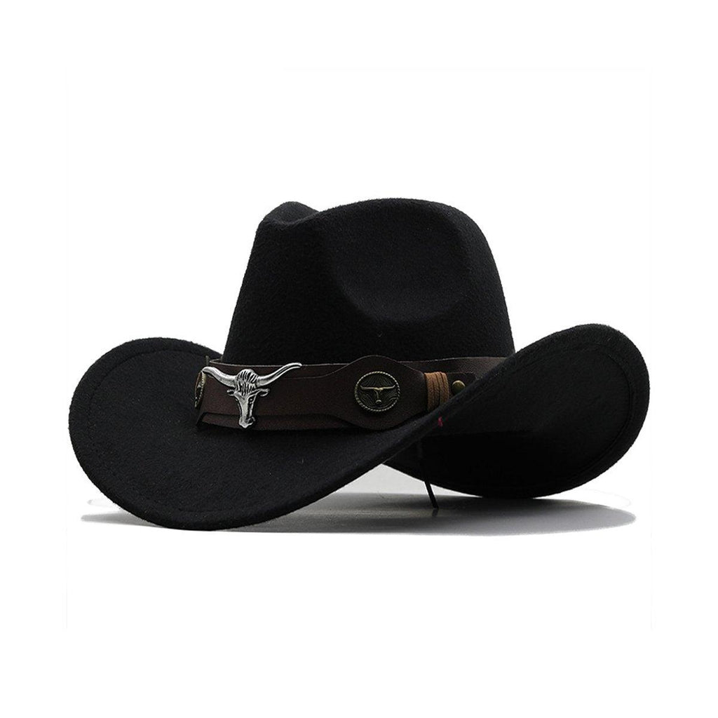 Vintage Woolen Felt Top Hat Cowboy Hat Classic Style Fashion Hat for Men - Red