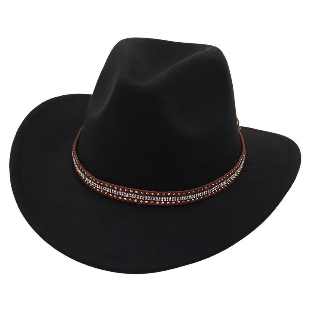 Western Cowboy Hat American  Jazz Hat for Men Women Upside Down Top Hat - Red
